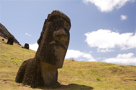 Moai, Rano Raraku, Easter Island, Chile Foto de stock - Direito Controlado, Número: 700-02217074