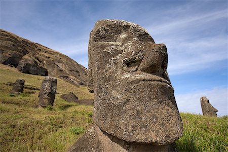 Moai, Rano Raraku, Easter Island, Chile Stock Photo - Rights-Managed, Code: 700-02217089