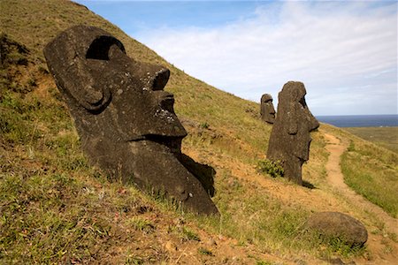 simsearch:700-02217067,k - Moai, Rano Raraku, Easter Island, Chile Fotografie stock - Rights-Managed, Codice: 700-02217080