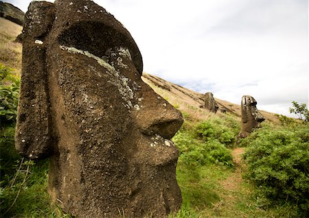 simsearch:700-02217067,k - Moai, Rano Raraku, Easter Island, Chile Fotografie stock - Rights-Managed, Codice: 700-02217101