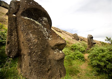 simsearch:700-00162509,k - Moai, Rano Raraku, Easter Island, Chile Fotografie stock - Rights-Managed, Codice: 700-02217101