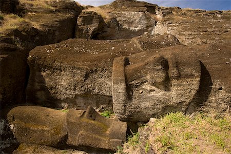 Moai, Rano Raraku, île de Pâques, Chili Photographie de stock - Rights-Managed, Code: 700-02217128