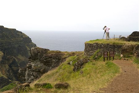 Man Taking Photos at Orongo, Easter Island, Chile Stock Photo - Rights-Managed, Code: 700-02217141