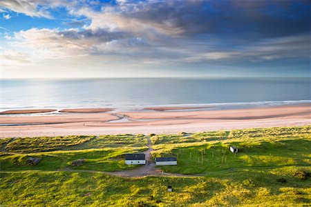 Overview of Beach at Dawn, St Cyrus National Nature Reserve, Scotland Stock Photo - Rights-Managed, Code: 700-02217235