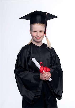 robe (draped garment) - Portrait of Girl with Diploma Stock Photo - Rights-Managed, Code: 700-02217436