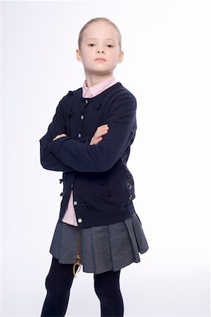 ponytail white background not full body - Portrait of Schoolgirl Stock Photo - Rights-Managed, Code: 700-02217482