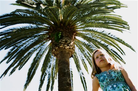 Girl Under Palm Tree, Costa Mesa, California, USA Stock Photo - Rights-Managed, Code: 700-02217545