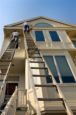 exterior home improvement - House Painters on Ladders, San Francisco, California, USA Stock Photo - Rights-Managed, Code: 700-02232133