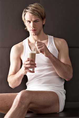 Man with Milkshake Stock Photo - Rights-Managed, Code: 700-02244584