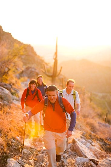 Hikers Hiking along Hillside, Sabino Canyon, Arizona, USA Stock Photo - Premium Rights-Managed, Artist: Ty Milford, Image code: 700-02245392