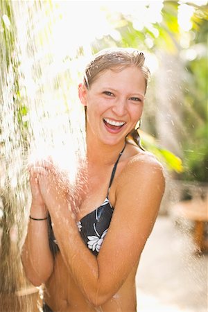 Woman Showering at the Beach, Encinitas, San Diego County, California, USA Stock Photo - Rights-Managed, Code: 700-02245473