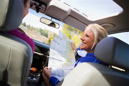 fun inside car - Woman Looking at Map on a Road Trip to Mazama, Washington, USA Stock Photo - Rights-Managed, Code: 700-02245554