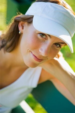 sun visor hat - Portrait of Woman, Salem, Oregon, USA Stock Photo - Rights-Managed, Code: 700-02257754