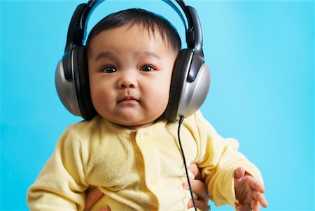 Portrait of Baby with Headphones Stock Photo - Rights-Managed, Code: 700-02264112