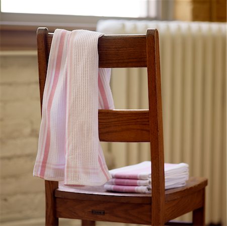 Tea Towels on Wooden Chair Stock Photo - Rights-Managed, Code: 700-02264124