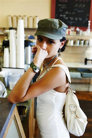 Woman at Restaurant Counter Stock Photo - Rights-Managed, Code: 700-02265440