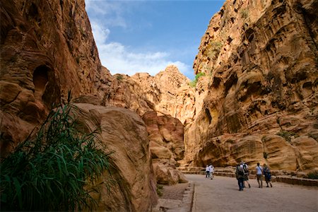 People Walking along Road in Gorge, Petra, Arabah, Jordan Stock Photo - Rights-Managed, Code: 700-02265649