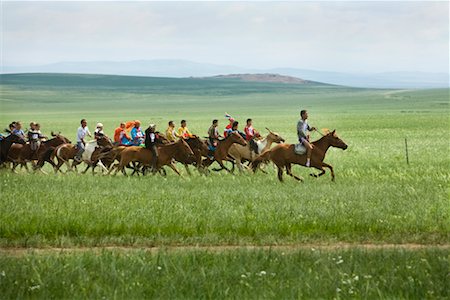 Naadam Festival Horse Race Near Xiwuzhumuqinqi, Inner Mongolia, China Foto de stock - Con derechos protegidos, Código: 700-02265749