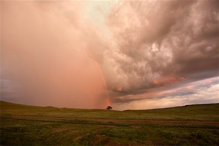 dramatic field - Storm Clouds and Rainbow Over Grasslands, Near Xiwuzhumuqinqi, Inner Mongolia, China Stock Photo - Rights-Managed, Code: 700-02265759