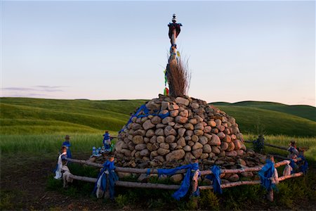 simsearch:700-02288356,k - Cairn on Hilltop, Gurustai Ecological Preserve, Inner Mongolia, China Foto de stock - Con derechos protegidos, Código: 700-02288373