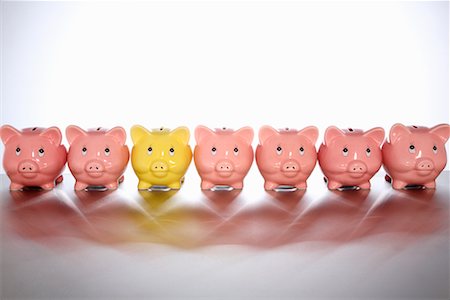 Row of Piggy Banks Fotografie stock - Rights-Managed, Codice: 700-02289290