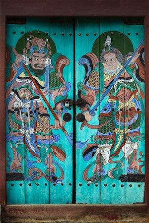 seul - Paintings on Doors, Bongeunsa Temple, Seoul, South Korea Stock Photo - Rights-Managed, Code: 700-02289623