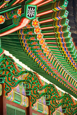 simsearch:700-02289682,k - Ornate Awning of Building, Changdeokgung, Seoul, South Korea Foto de stock - Direito Controlado, Número: 700-02289683