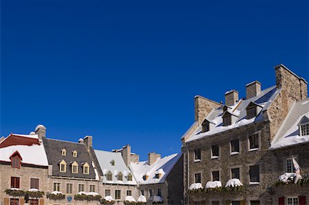 snow covered rooftops - Exterior of Apartments, Quebec City, Quebec, Canada Stock Photo - Rights-Managed, Code: 700-02289735