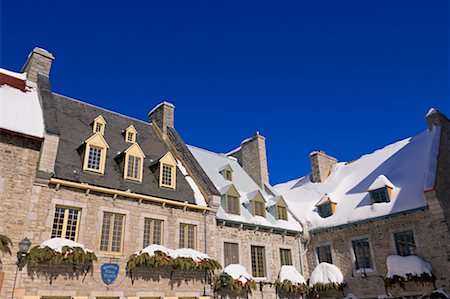 snow covered rooftops - Exterior of Apartments, Quebec City, Quebec, Canada Stock Photo - Rights-Managed, Code: 700-02289736