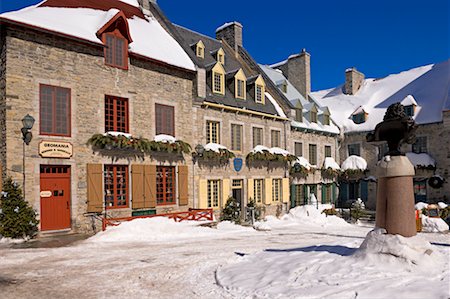 snow covered rooftops - Exterior of Apartments, Quebec City, Quebec, Canada Stock Photo - Rights-Managed, Code: 700-02289737