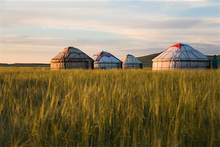 Yurts in Field, Inner Mongolia, China Stock Photo - Rights-Managed, Code: 700-02289833