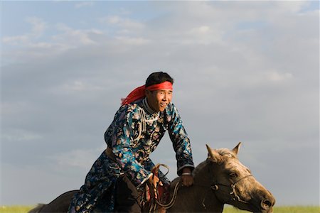 Horseman on Horse, Inner Mongolia, China Foto de stock - Con derechos protegidos, Código: 700-02314930