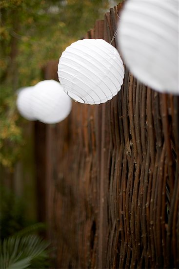 Chinese Lanterns on Wooden Fence Stock Photo - Premium Rights-Managed, Artist: Michael Alberstat, Image code: 700-02312357