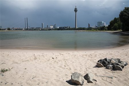 View of City from Riverbank, Dusseldorf, North Rhine- Westphalia, Germany Stock Photo - Rights-Managed, Code: 700-02345985