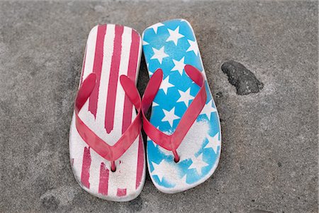 flip flops close - Stars and Strips on Flip Flops Stock Photo - Rights-Managed, Code: 700-02348767