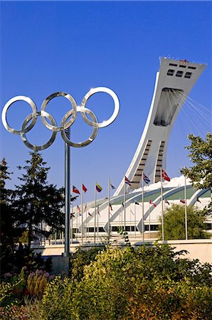 drapeau canadien - Stade olympique, Montréal, Québec, Canada Photographie de stock - Rights-Managed, Code: 700-02349010