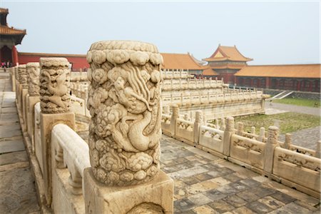 Marbre terrasse et cour intérieure, la cité interdite, Pékin, Chine Photographie de stock - Rights-Managed, Code: 700-02376658