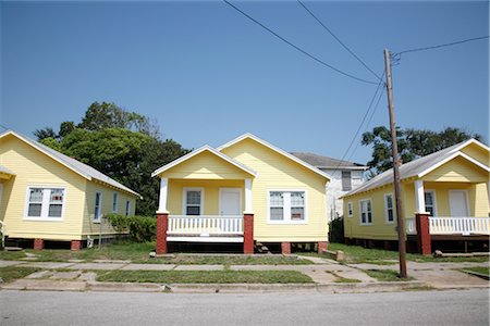 Häuserzeile in Vorort, Galveston, Texas, USA Stockbilder - Lizenzpflichtiges, Bildnummer: 700-02376839