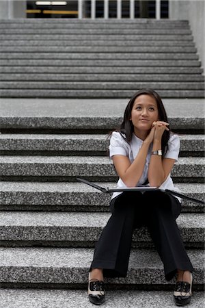 Businesswoman On City Steps Stock Photo - Rights-Managed, Code: 700-02377042