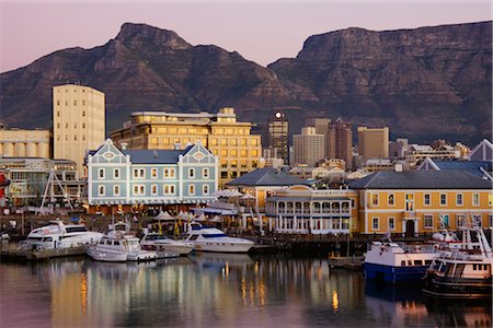 Victoria & Alfred Waterfront at Dawn, Cape Town, Western Cape, South Africa Foto de stock - Direito Controlado, Número: 700-02377272