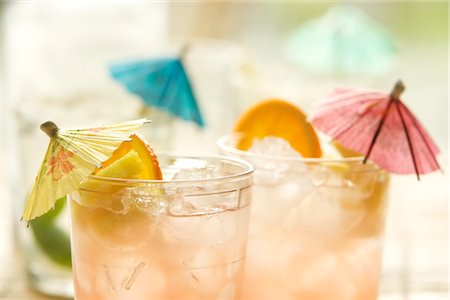 pastel cocktail umbrellas - Still Life of Alcoholic Beverages Stock Photo - Rights-Managed, Code: 700-02377468