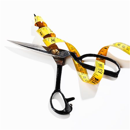 fashion measuring tape - Fabric Measuring Tape with Scissors Stock Photo - Rights-Managed, Code: 700-02377511