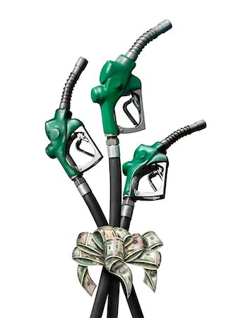 Gas Hoses Tied by Dollar Bill Ribbon Stock Photo - Rights-Managed, Code: 700-02377631