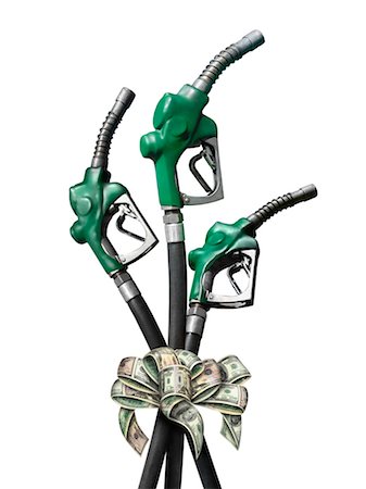 simsearch:400-06946554,k - Gas Hoses Tied by Dollar Bill Ribbon Foto de stock - Direito Controlado, Número: 700-02377631