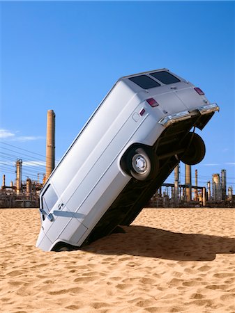 energy plant oil and gas - Van Stuck in Sand Stock Photo - Rights-Managed, Code: 700-02377646