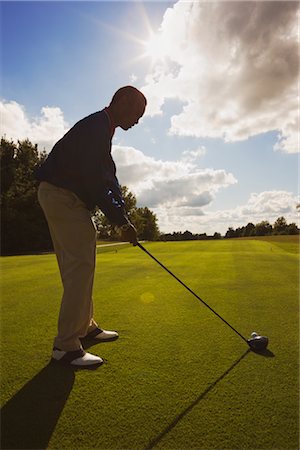 Silhouette de golfeur Photographie de stock - Rights-Managed, Code: 700-02377742