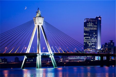 Olympische Brücke entlang Han-Fluss, Seoul, Südkorea Stockbilder - Lizenzpflichtiges, Bildnummer: 700-02370973