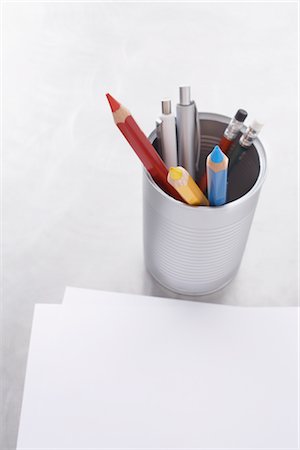 pencils and pens - Still Life of Office Supplies Stock Photo - Rights-Managed, Code: 700-02371492