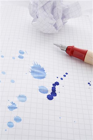 simsearch:700-02371495,k - Leaking Pen Leaving Ink Spots on Paper Stock Photo - Rights-Managed, Code: 700-02371540