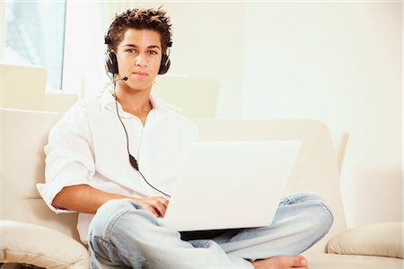 Teenager with Laptop Stock Photo - Rights-Managed, Code: 700-02371626